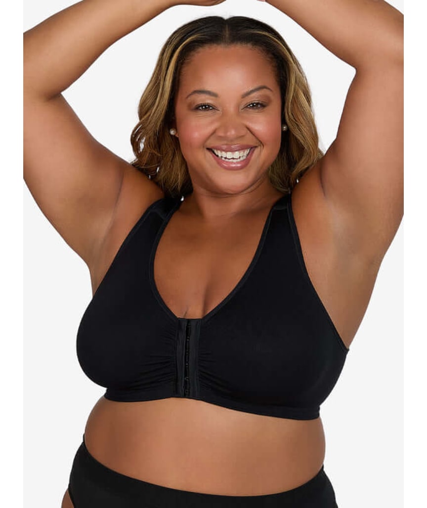 Leading Lady Laurel Wire-free Front Close Comfort Bra - Black Onyx
